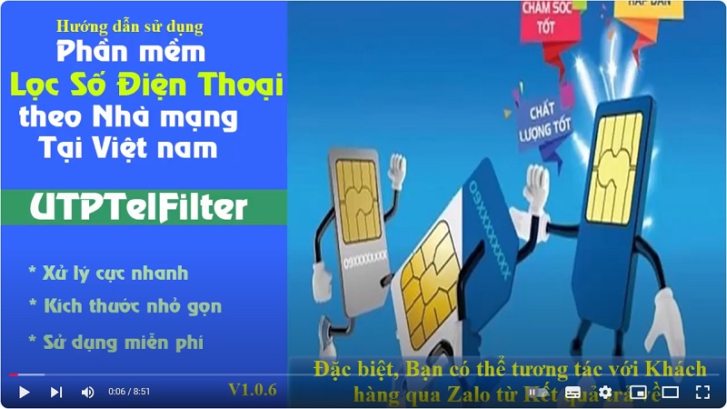 Video hướng dẫn tải, cài đặt và sử dụng phần mềm tự động lọc số điện thoại sống