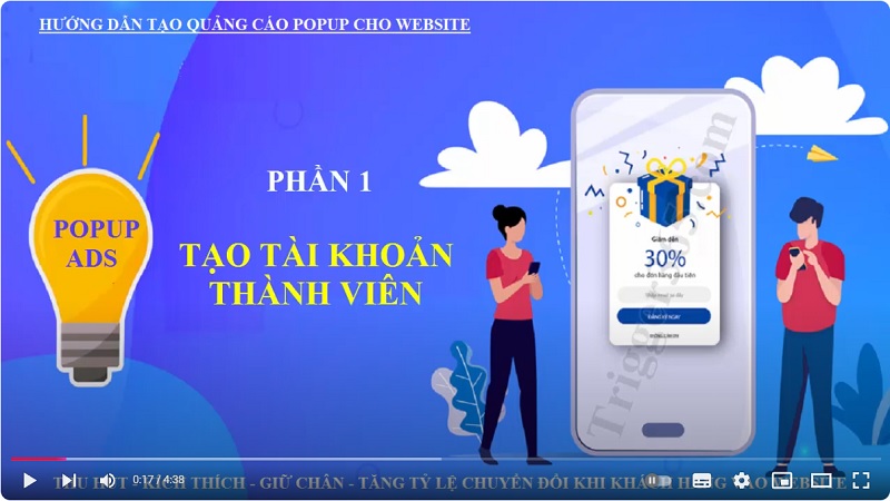 Video Giới thiệu phần mềm tạo quảng cáo Popup cho website