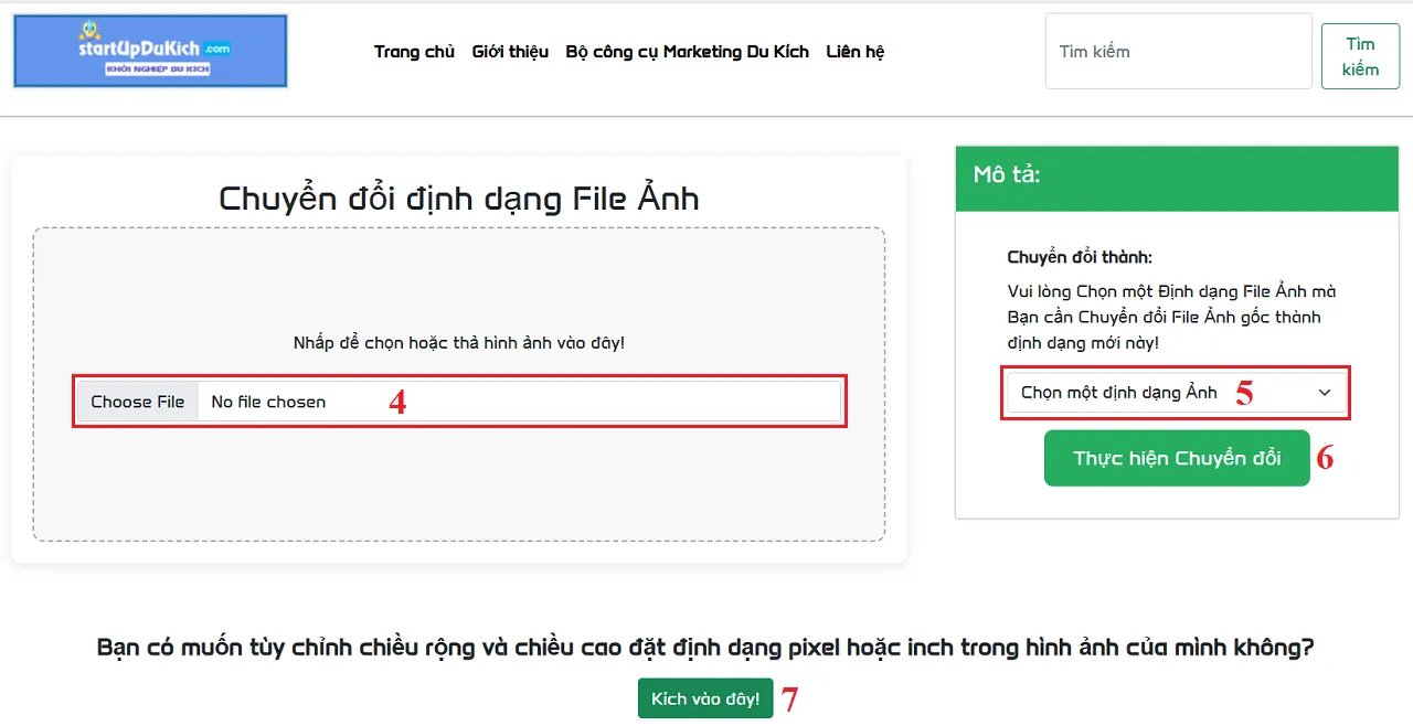 Giao diện làm việc của Công cụ chuyển đổi định dạng file Ảnh miễn phí