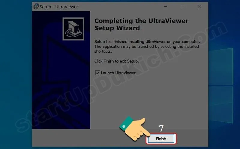 Hoàn tất quá trình cài đặt phần mềm Ultraview