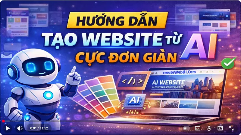 Video Hướng dẫn tạo Website từ AI cực đơn giản dành cho Startup