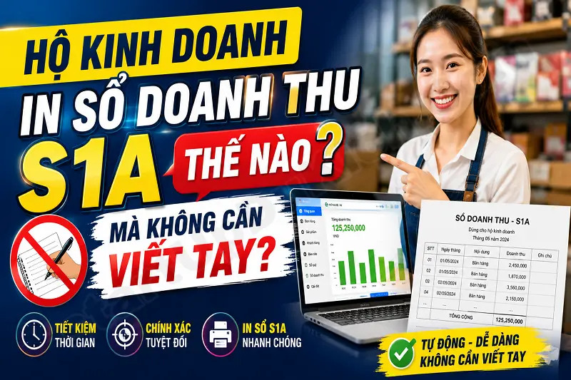 Hộ Kinh Doanh in Sổ Doanh Thu S1A thế nào mà không cần viết tay?