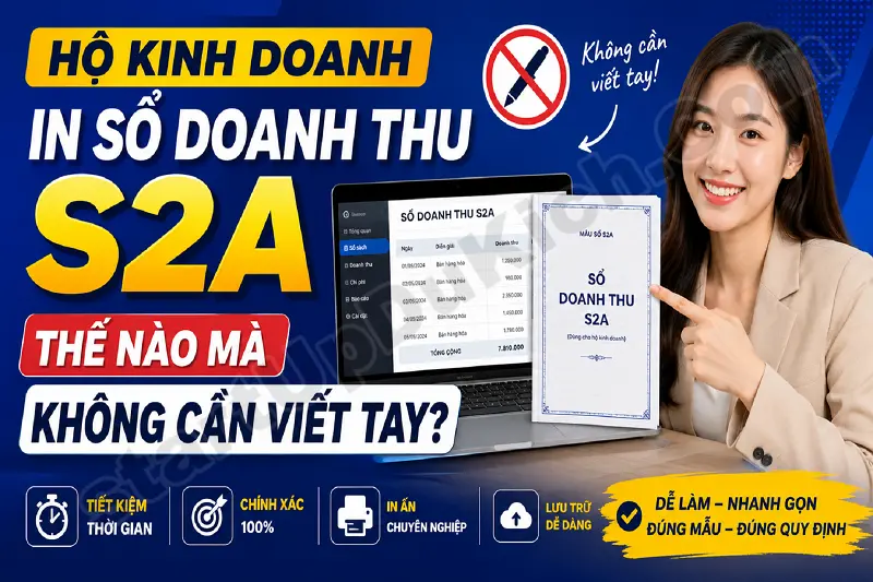 Hộ Kinh Doanh in Sổ Doanh Thu S2A thế nào mà không cần viết tay?