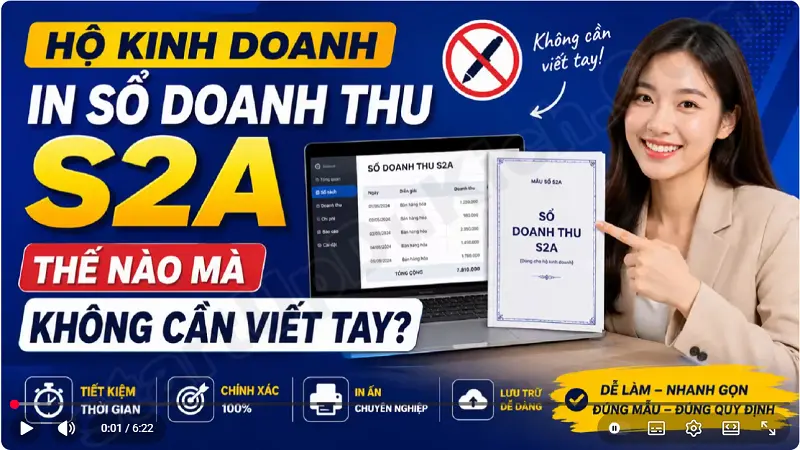 Hộ Kinh Doanh in Sổ Doanh Thu S2A - Video hướng dẫn in sổ doanh thu S2A cực nhanh và đơn giản