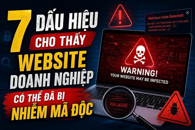 7 dấu hiệu cho thấy Website Doanh Nghiệp bị Nhiễm Mã Độc cần phải xử lý ngay