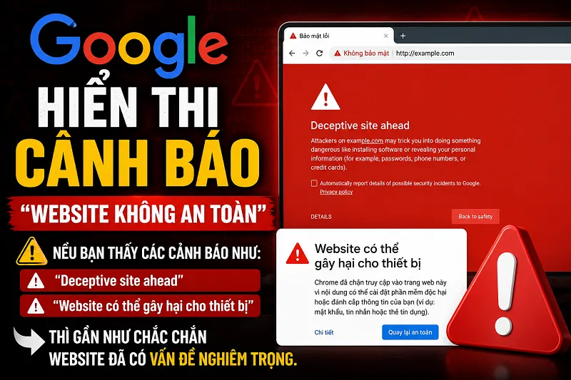 Google cảnh báo Website doanh nghiệp bị nhiễm mã độc