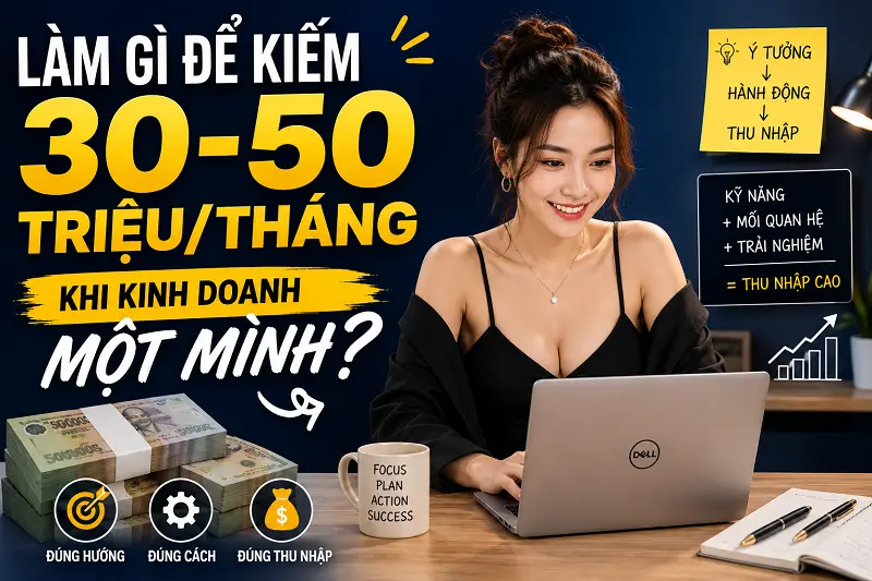 Làm gì để kiếm 30–50 triệu/tháng khi kinh doanh một mình?