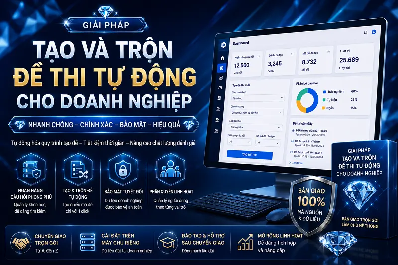 Giải pháp tạo và trộn đề thi tự động cho doanh nghiệp