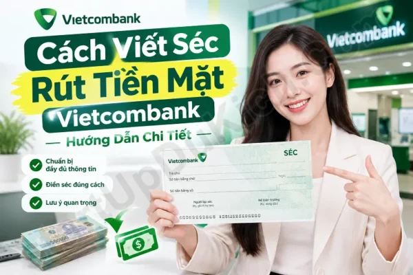cách viết séc rút tiền mặt ngân hàng vietcombank