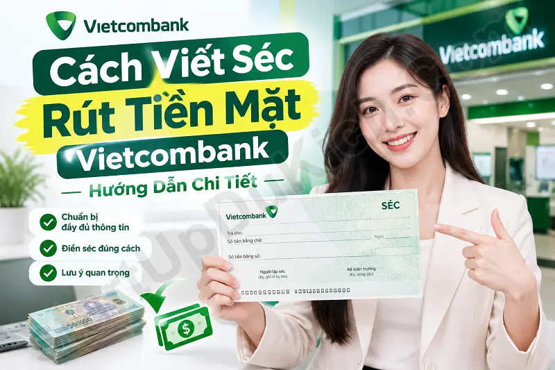 cách viết séc rút tiền mặt ngân hàng vietcombank