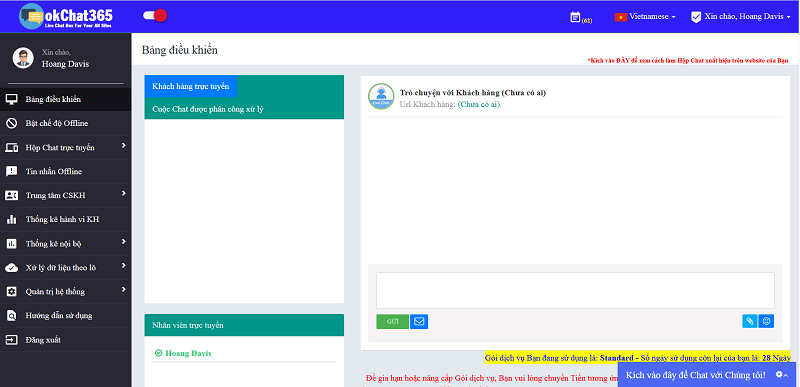 Phần mềm tạo hộp Live Chat Box và chăm sóc khách hàng