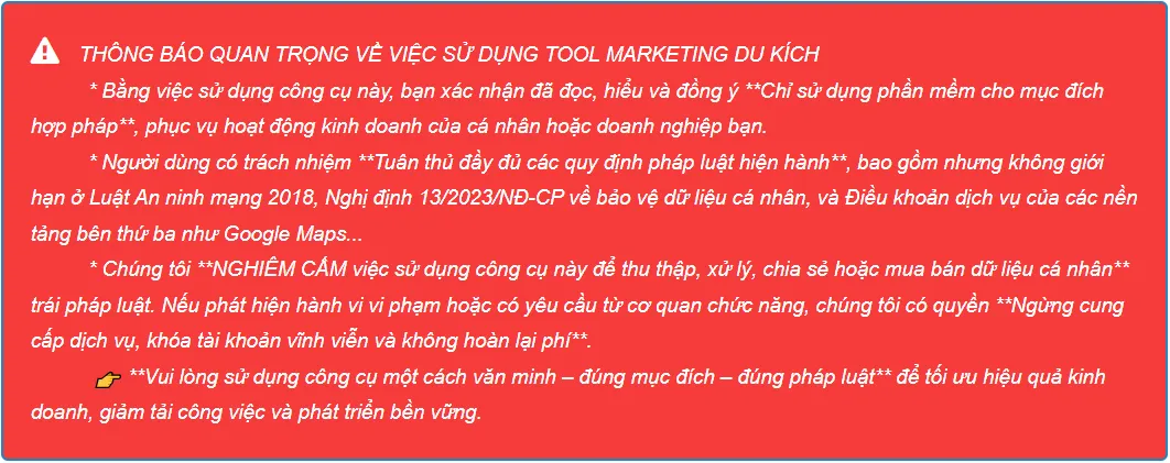 Thông báo quan trọng về việc sử dụng Tool marketing du kích (Cần phải đọc trước khi sử dụng phần mềm này)