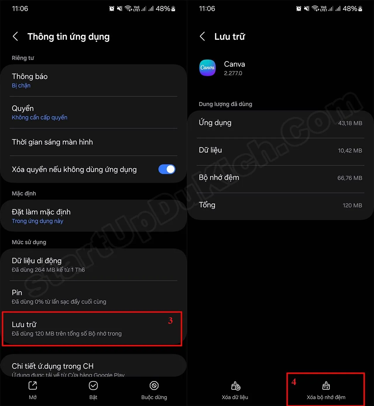 Dọn dẹp bộ nhớ đệm của ứng dụng giúp tăng tốc điện thoại Android