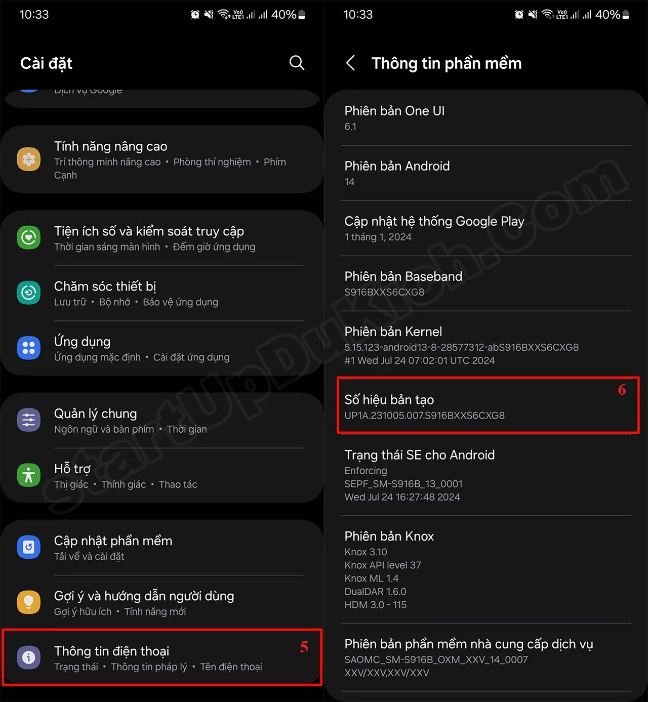 kích hoạt chế độ Tùy chọn nhà phát triển