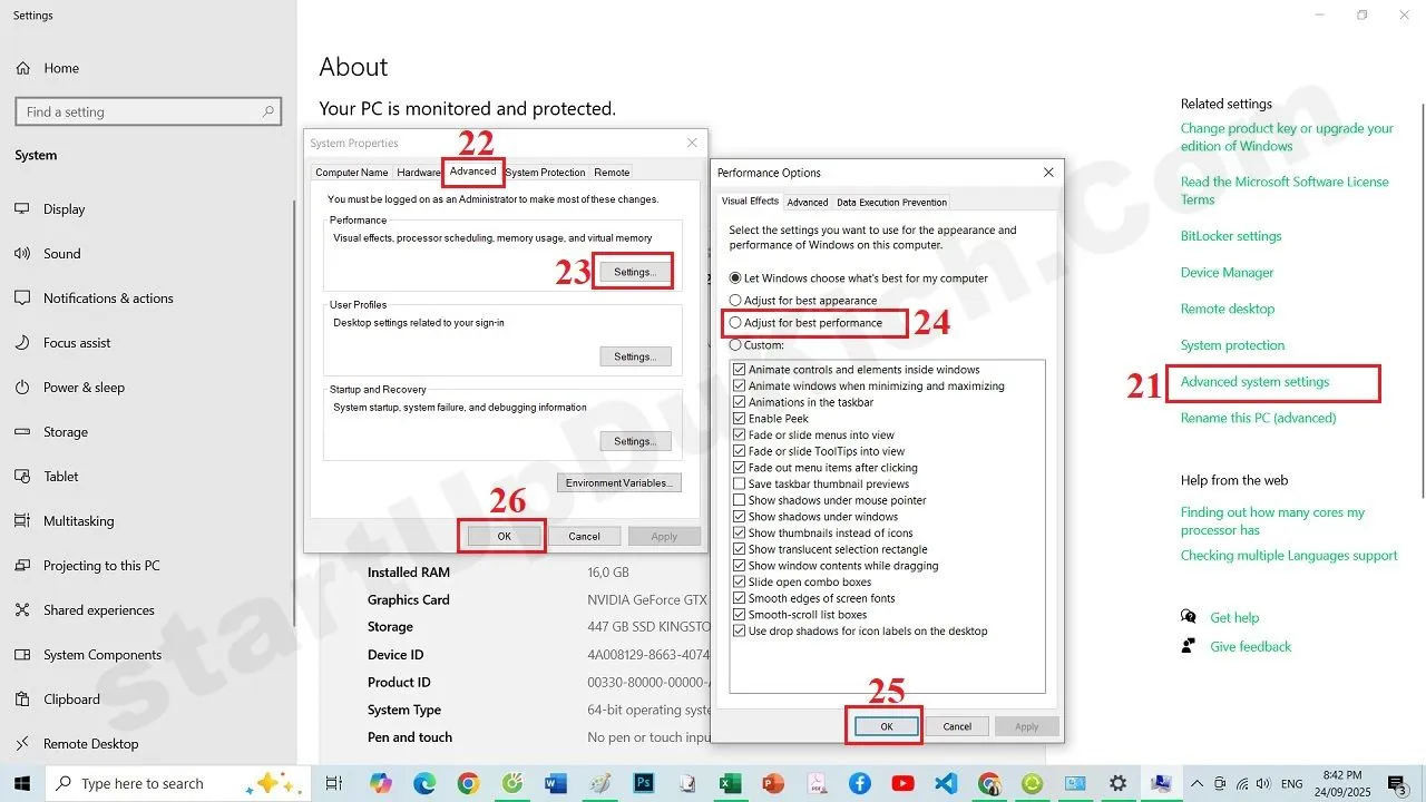 Tắt các hiệu ứng hình ảnh