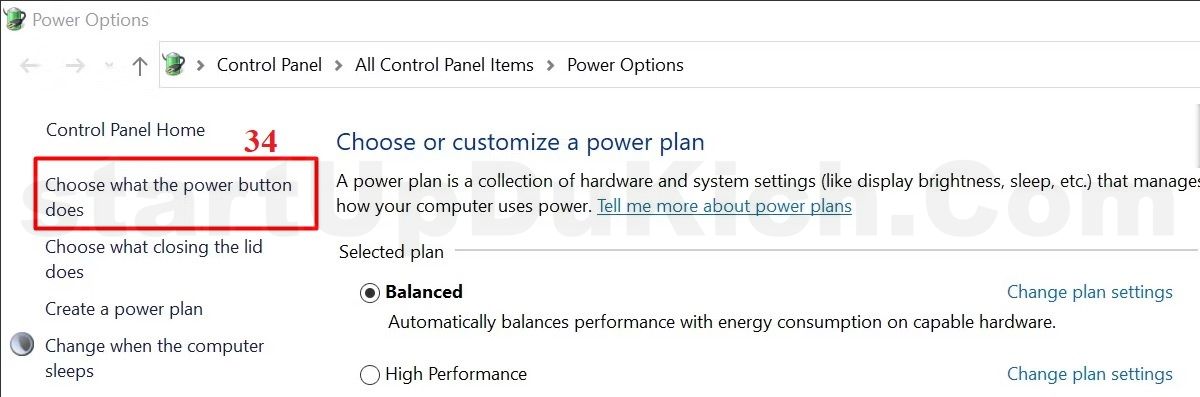 Bật tính năng khởi động nhanh của Window