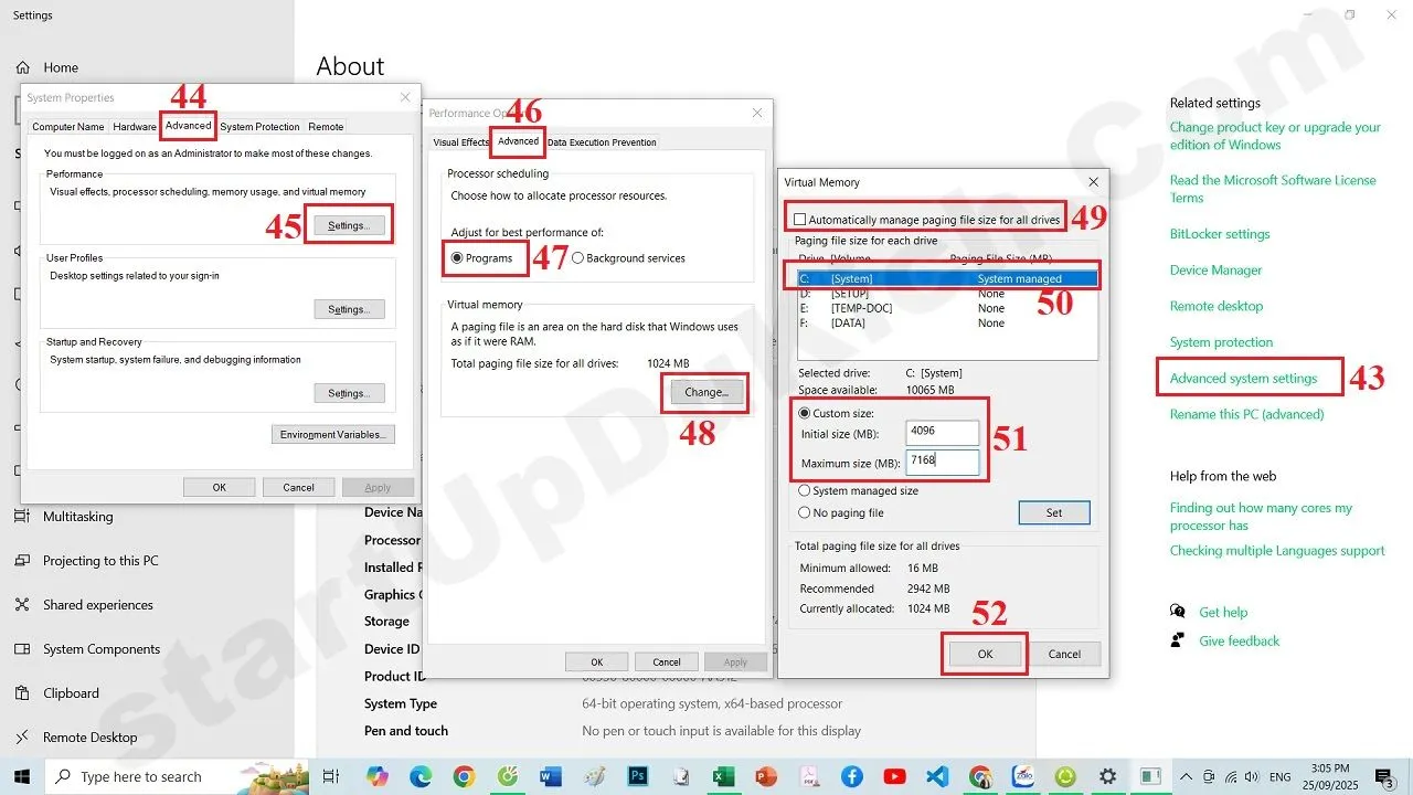 Tăng dung lượng RAM ẢO cho Window
