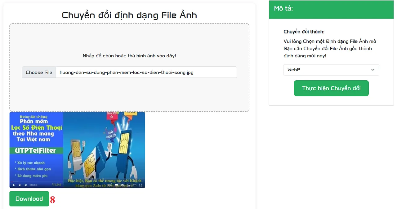 Kết quả chuyển đổi định dạng File Ảnh