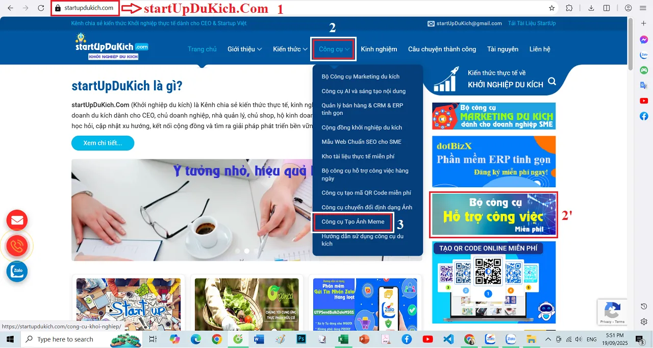 Mở công cụ tạo ảnh Meme online miễn phí
