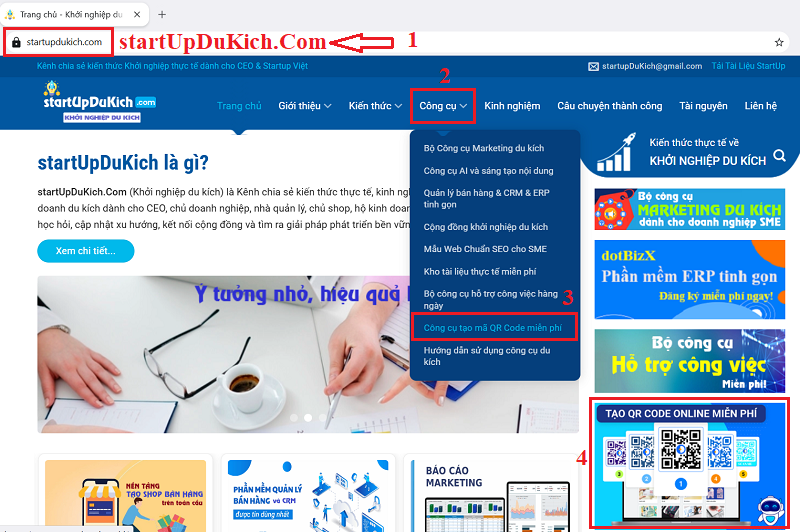 Mở phần mềm tạo mã QR Code online miễn phí