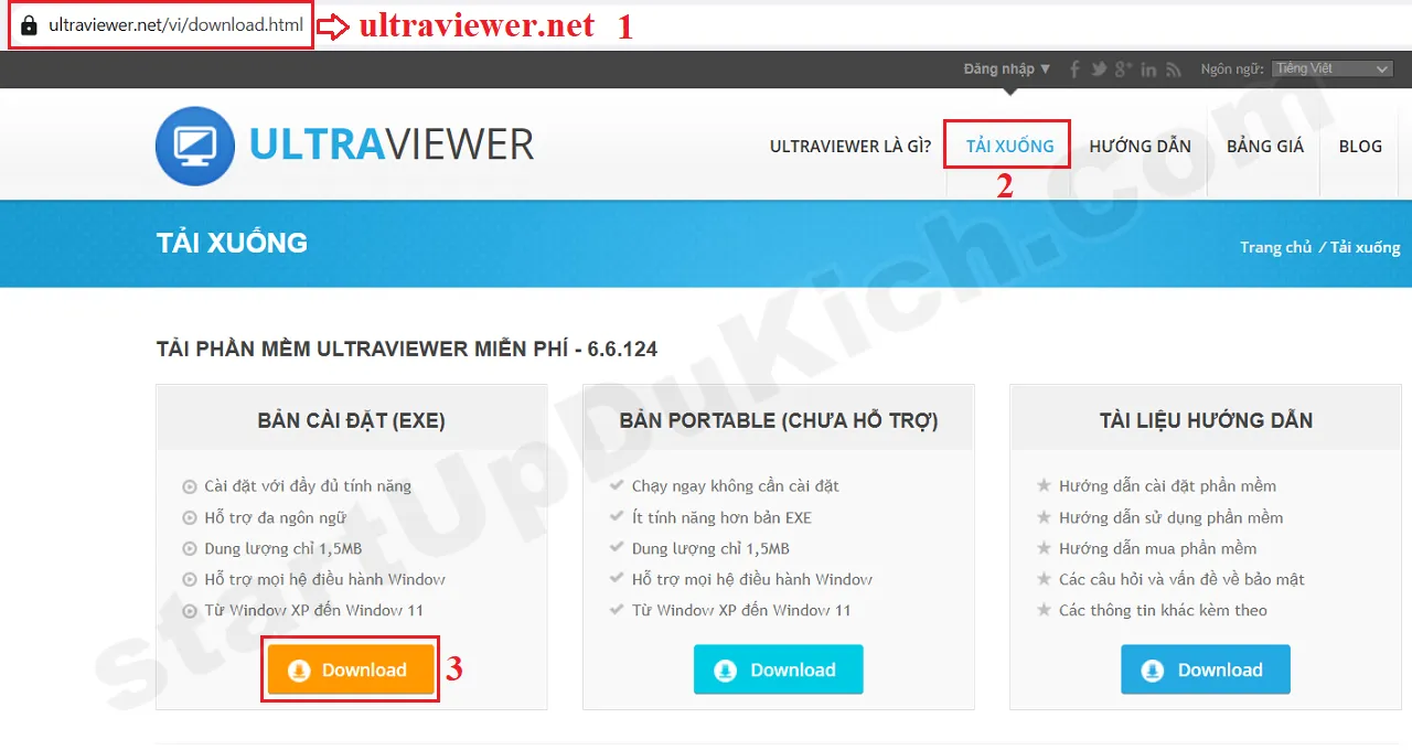 Tải file cài đặt phần mềm Ultraview về máy tính
