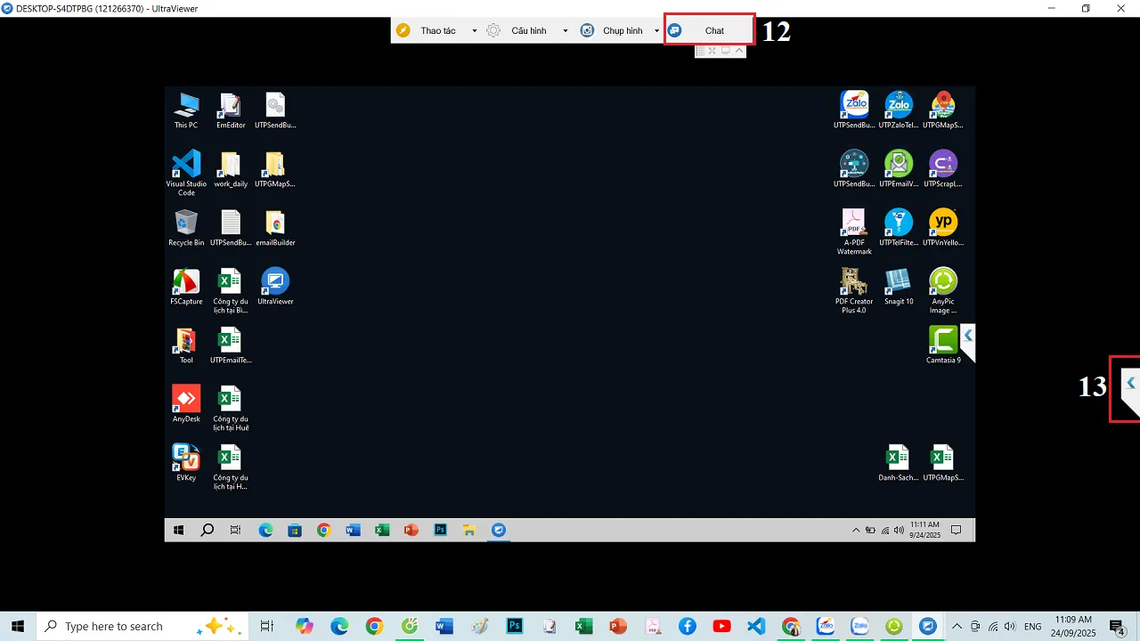Cách mở cửa sổ chat của Phần mềm Ultraview