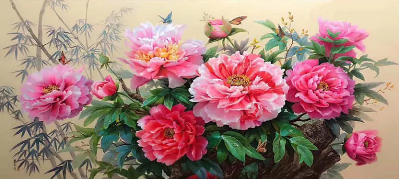 Tranh phong thủy “Hoa Mẫu Đơn”