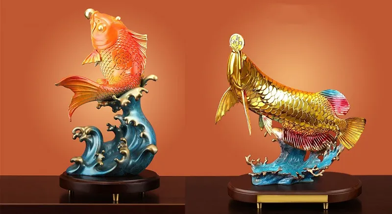 Tượng phong thủy - Tượng Cá Chép Hóa Rồng thể hiện sự vượt khó, thăng hoa trong sự nghiệp