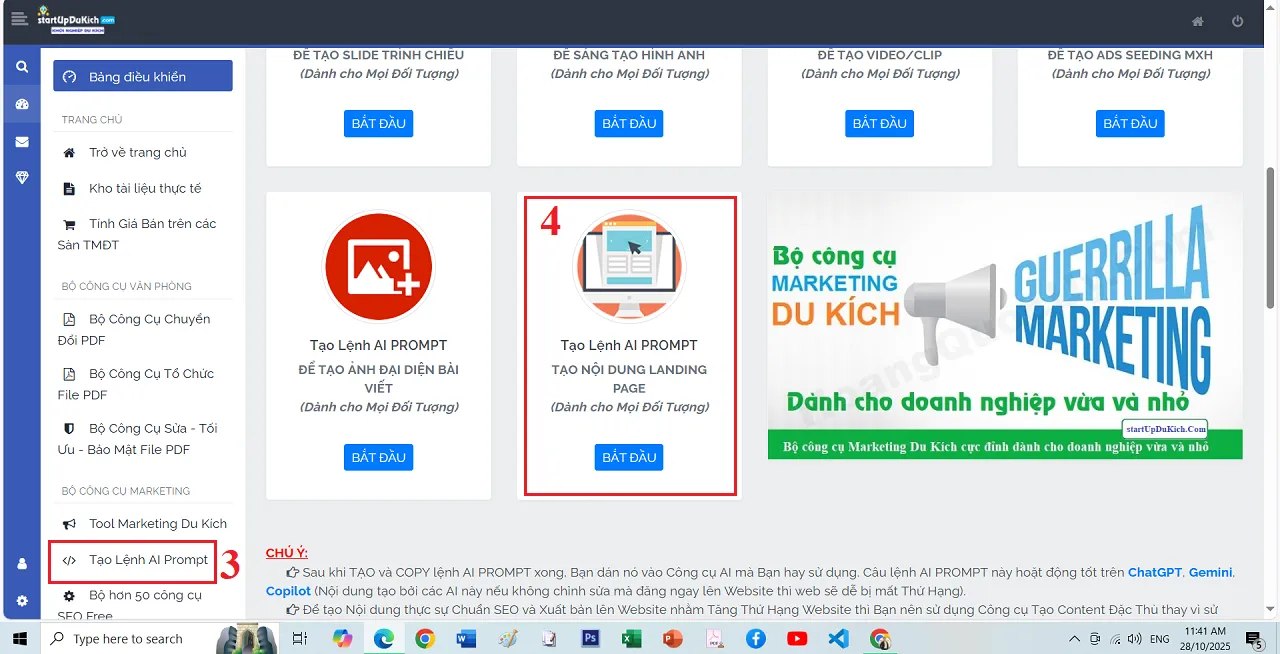 Danh sách công cụ tạo Prompt cho AI