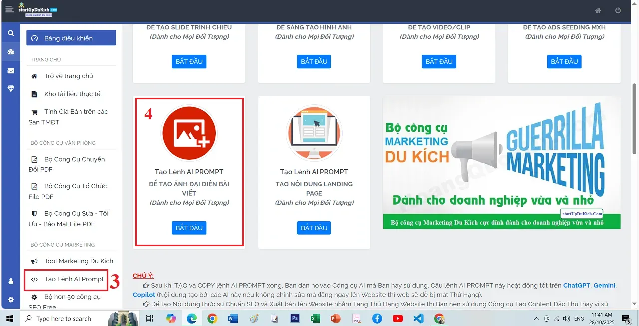 Danh sách các công cụ tạo Prompt