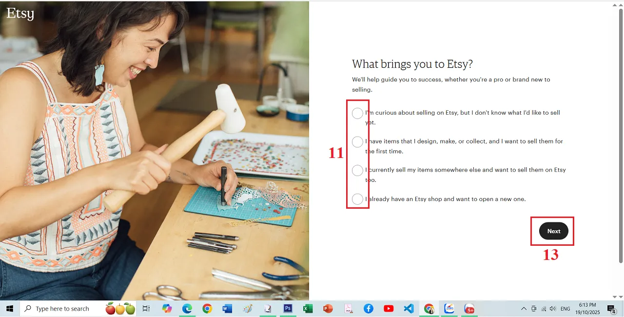 Tạo tài khoản Etsy bán hàng - Chọn kiểu cửa hàng cho Shop của Bạn trên Etsy
