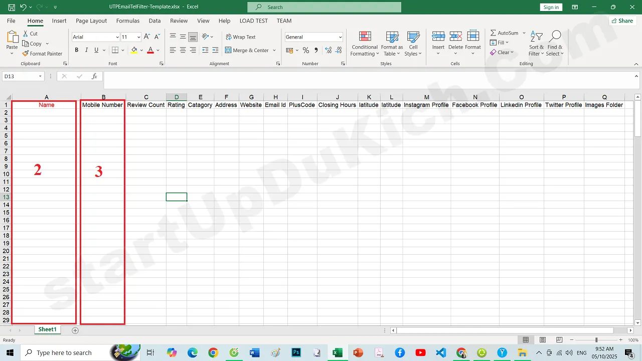 File Excel Mẫu dùng để tổ chức dữ liệu khách hàng