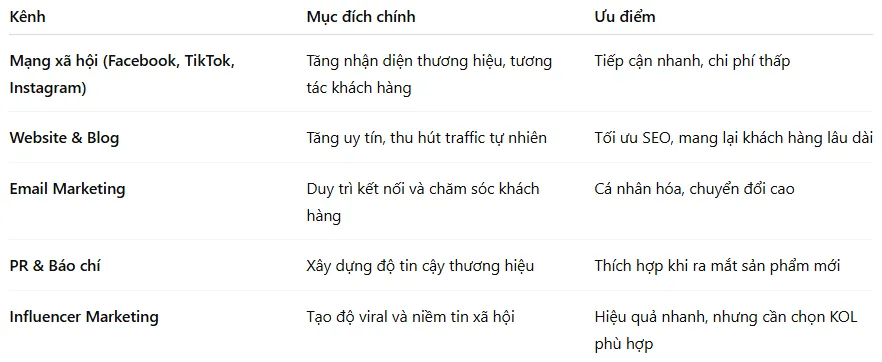 Mẫu kế hoạch truyền thông - Lựa chọn kênh truyền thông phù hợp