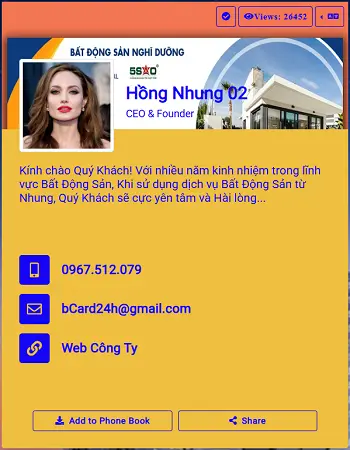 Mẫu Card Visit 4.0 lĩnh vực Bất động sản