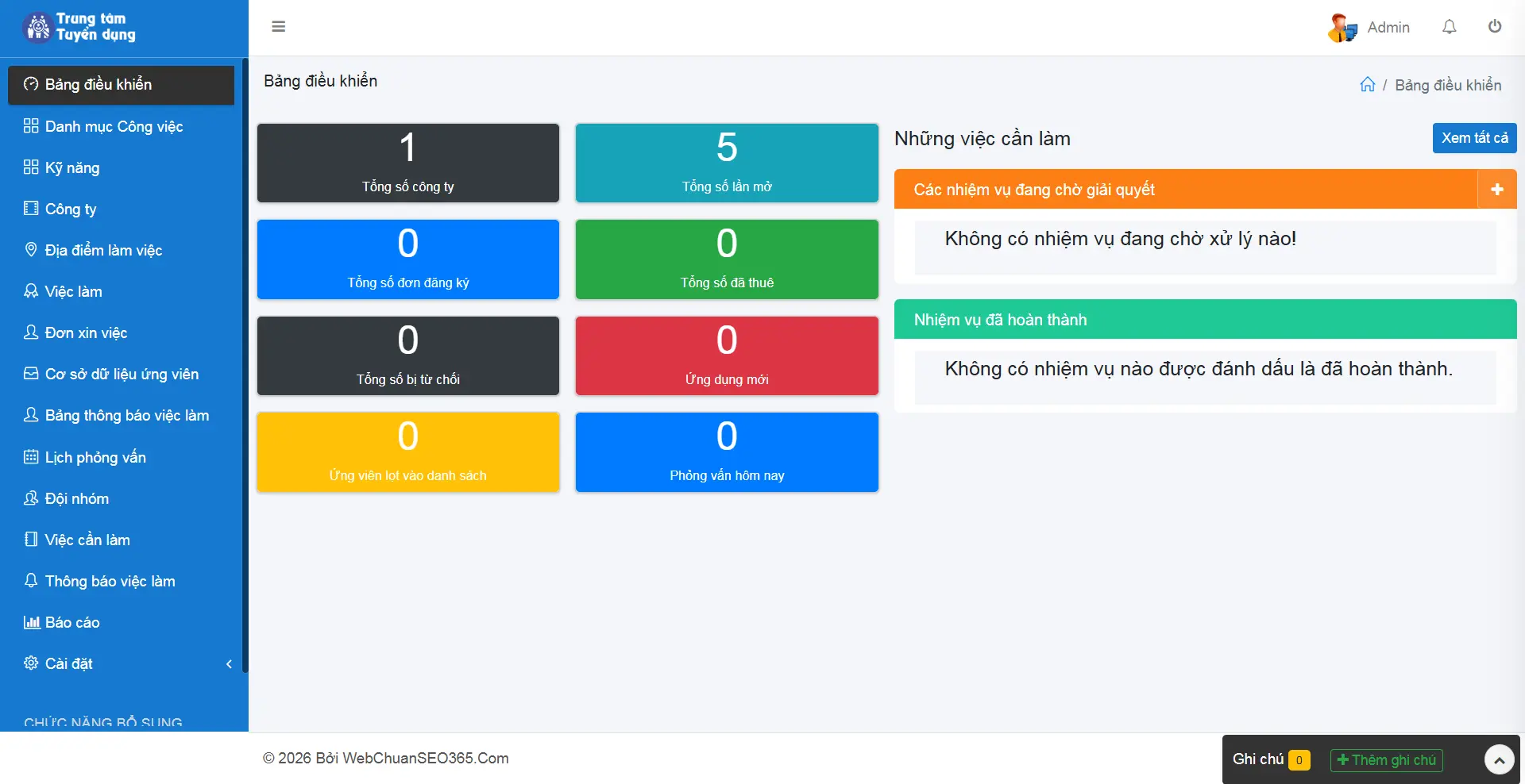 Giải Pháp SaaS Hệ Thống Tuyển Dụng Sinh Lợi - Giao diện quản trị của Khách hàng