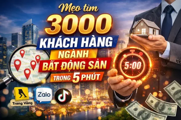 Mẹo tìm 3000 khách hàng ngành Bất Động Sản trong 5 phút