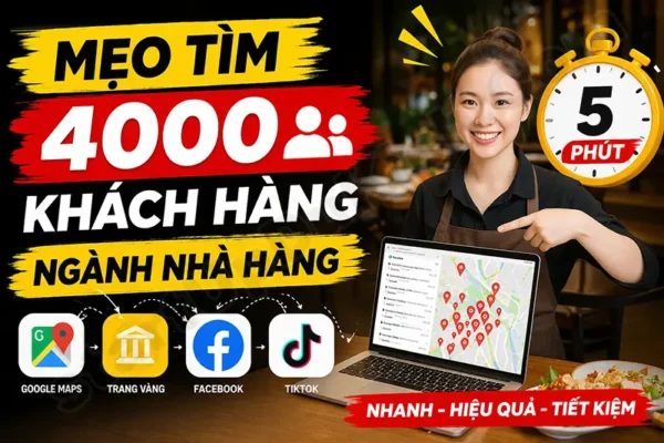 Mẹo tìm 4000 khách hàng ngành Nhà hàng trong 5 phút
