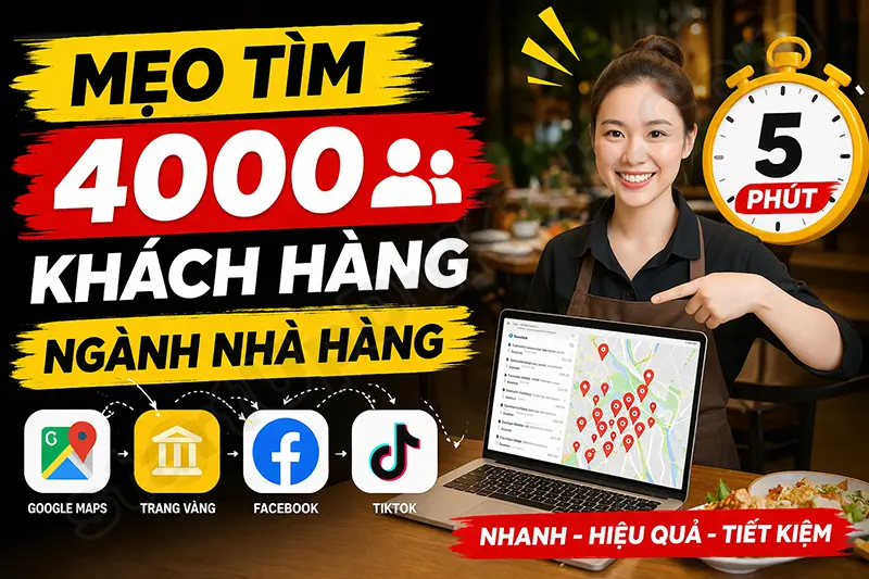 Mẹo tìm 4000 khách hàng ngành Nhà hàng trong 5 phút