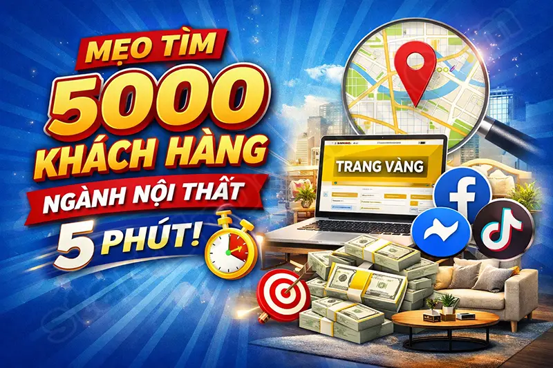 Mẹo tìm 5000 khách hàng ngành Nội thất 5 phút